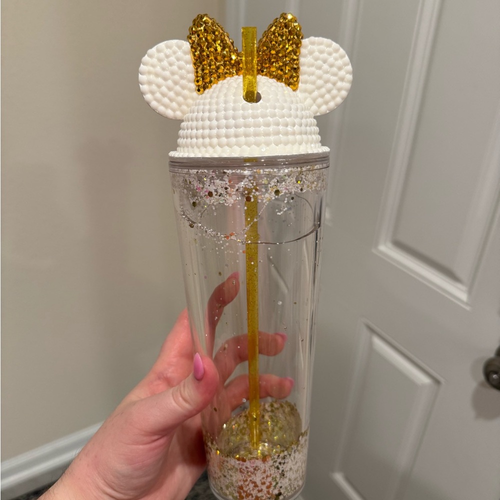 Disney Gold and White Minnie Mouse Tumbler